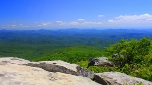 north carolina, mountains, grass, stones - wallpapers, picture