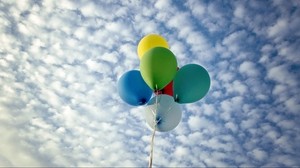 bolas, cielo, nubes