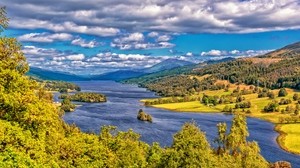 Skotlanti, ylängöt, järvi, hdr