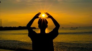 silhouette, sea, sunset, sun, surf, shore