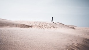 silhouette, sand, loneliness - wallpapers, picture