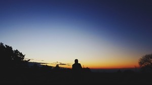 silhouette, sunset, sky