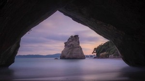 rock, cave, water, dark