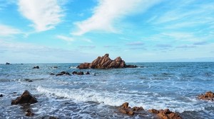 rocks, sea, coast, surf
