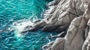 rocks, sea, surf, waves - wallpapers, picture
