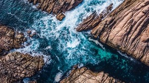 rocks, surf, canal, water, australia - wallpapers, picture