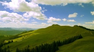 slopes, hills, green - wallpapers, picture