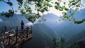 lookout, beautiful, mountains, fog - wallpapers, picture
