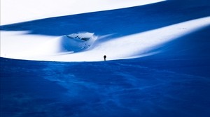 雪，山，剪影，寂寞，冬天 - wallpapers, picture