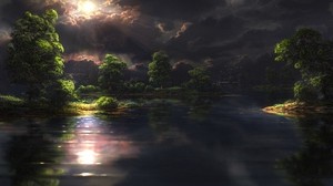 the sun, light, darkness, darkness, clouds, rays - wallpapers, picture