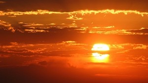 the sun, sunset, clouds, evening, romance - wallpapers, picture