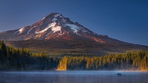 USA, Oregon, monteringshuva, trillium, berg