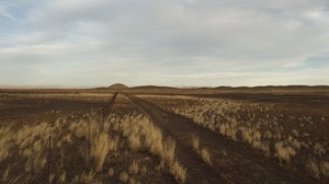 Steppe, Hügel, Gras, Zaun