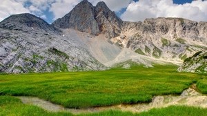 grass, mountains, stones, summer - wallpapers, picture