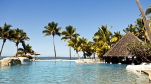 tropici, piscina, bungalow, hotel - wallpapers, picture