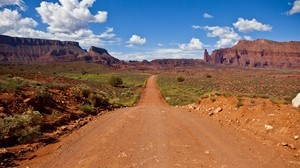 path, canyon, cliffs, desert, moab, utah - wallpapers, picture