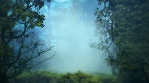 fog, trees, art, forest, branches - wallpapers, picture