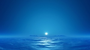 fog, sun, sea, horizon, blue, haze - wallpapers, picture