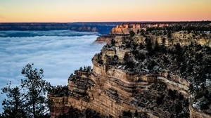 peak, mountain range, cliff, sea