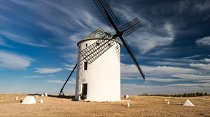 windmill, mill, field, sky
