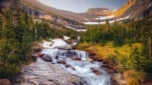 waterfall, stones, flow - wallpapers, picture