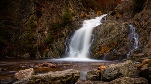 waterfall, stones, course, cascade - wallpapers, picture