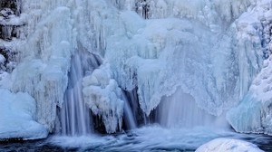 waterfall, stream, river, ice