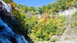 cascada, río, paisaje