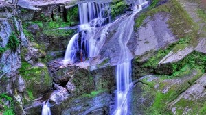 waterfall, rocks, landscape - wallpapers, picture