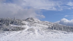 colinas, nieve, invierno