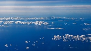 height, sky, clouds, flight, blue, white