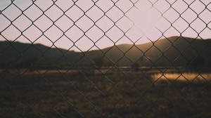 fence, mesh, blur, nature - wallpapers, picture