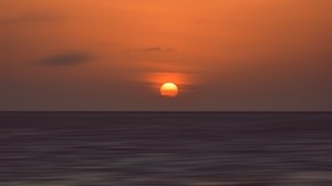 sunset, horizon, sea, blur