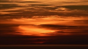 sunset, horizon, sea, clouds, dark, dusk - wallpapers, picture