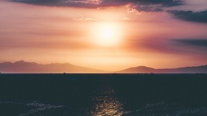 Sonnenuntergang, Horizont, Meer, Himmel - wallpapers, picture