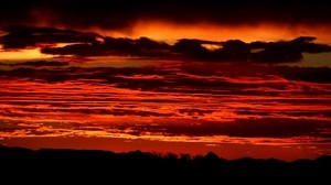 sunset, horizon, sky, night, red