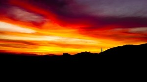 puesta de sol, horizonte, cielo, paisaje nocturno