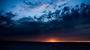 sunset, horizon, clouds, sky, light - wallpapers, picture