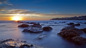 sunset, sea, landscape - wallpapers, picture