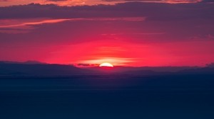 sunset, sky, greece, horizon