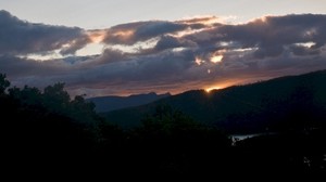 sunset, sky, clouds, dark, dusk, evening