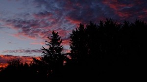 sunset, clouds, night, dark, horizon, sky - wallpapers, picture