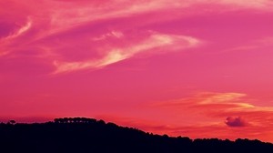 auringonlasku, hämärä, tumma, taivas, vaaleanpunainen - wallpapers, picture