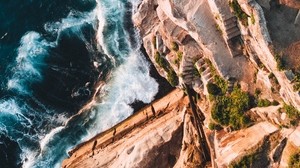 bay, cliffs, surf, voklyuz, australia - wallpapers, picture