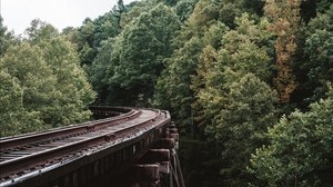 railway, trees, sky - wallpapers, picture