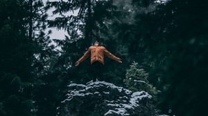 inverno, uomo, solitudine, libertà, neve