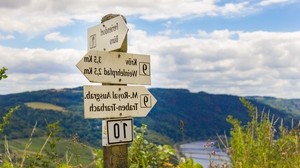 signs, germany, pole, directions, mountains - wallpapers, picture