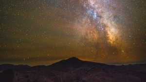 繁星点点的天空，山脉，银河，戴维斯堡，美国