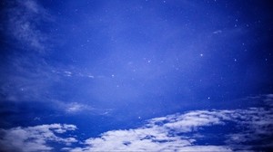 starry sky, night, clouds