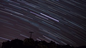 star trail, stars, lines, night, sky